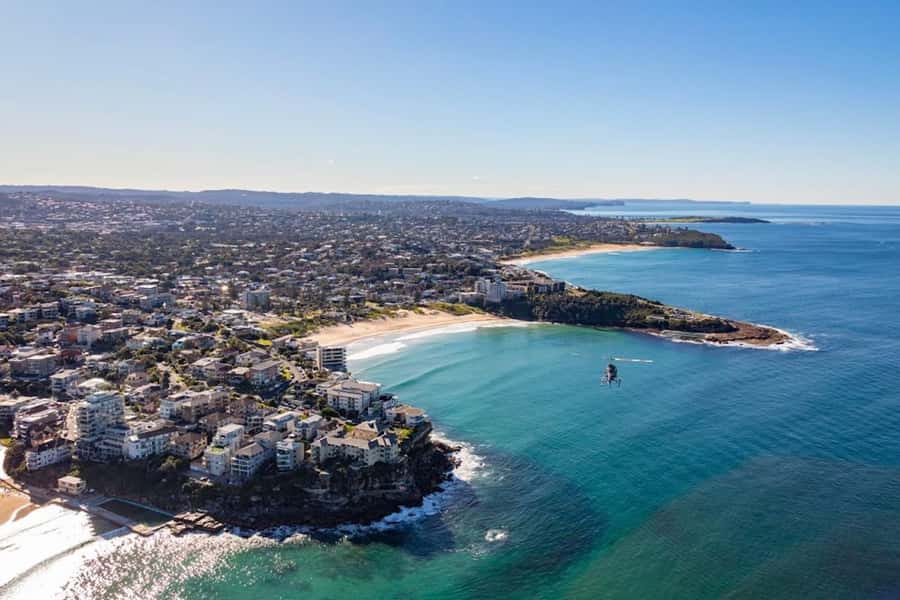 30 Minute Shared Sydney Harbour Scenic Helicopter Tour - From Sydney Airport toward the Pacific coast