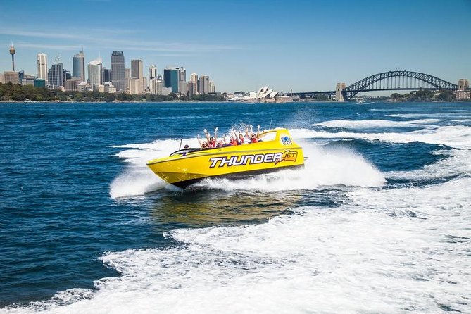 30-Minute Sydney Harbour Jet Boat Ride on Thunder Twist - The safety briefing and boarding