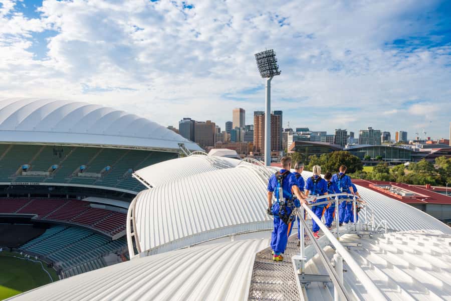 Adelaide: Rooftop Climbing Experience of the Adelaide Oval - Getting Used to the Height Before the Roof Route