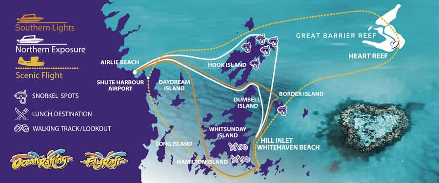 Airlie Beach: Fly Raft Package w Scenic Flight & Snorkeling - Snorkeling with reef fish and coral