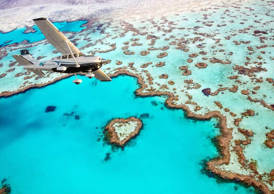 Airlie Beach: Whitsunday Islands & Heart Reef Scenic Flight - Flying over the Great Barrier Reef