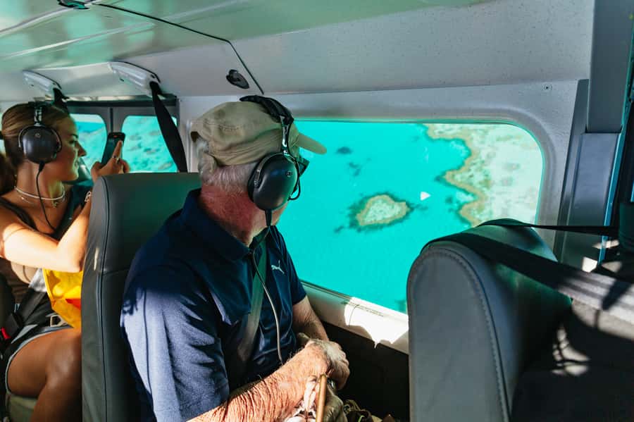 Airlie Beach: Whitsundays & Heart Reef Scenic Flight - Whitehaven Beach and Hill Inlet from above