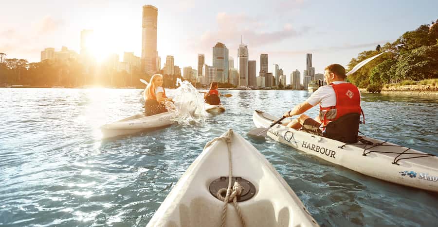 Brisbane: Guided River Kayak Tour - Getting into the kayak is the least graceful moment