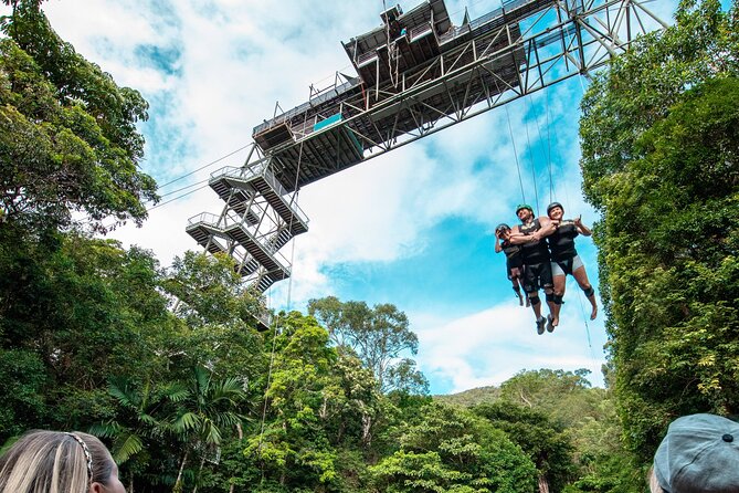 Giant Swing Skypark Cairns by AJ Hackett - Riding the Giant Swing with friends