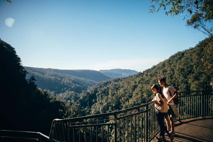 Gold Coast: Natural Bridge & Springbrook Waterfalls Tour - Natural Bridge and the waterfall inside the cave