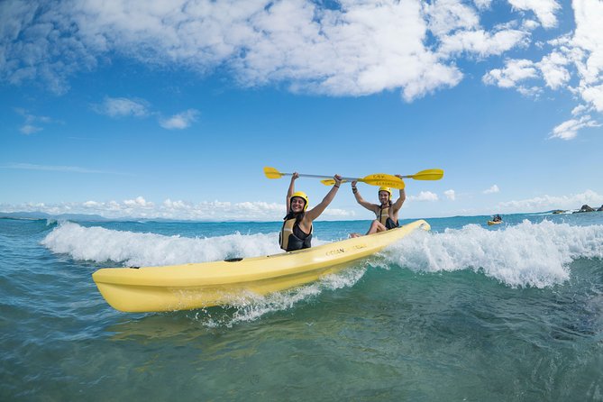 Kayaking with Dolphins in Byron Bay Guided Tour - Reaching the beach for a simple break