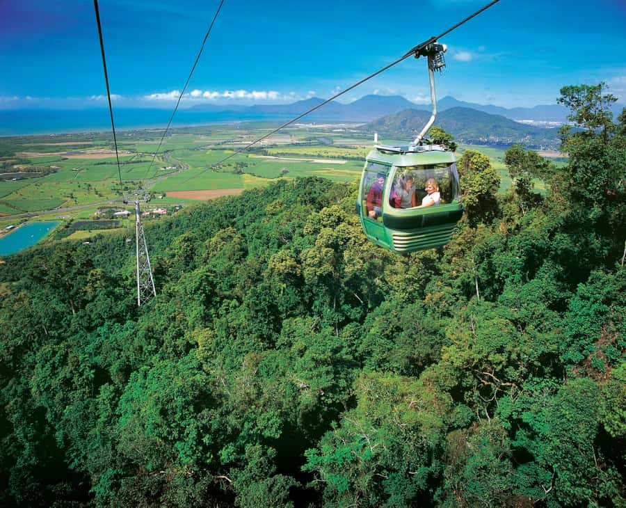 Kuranda, Skyrail & Gold Class Train from Cairns - Riding Skyrail above the rainforest