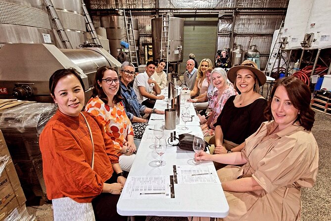 Margaret River Small-Group Full-Day Wine & Food Tour - Tasting among barrels at Thompson Estate