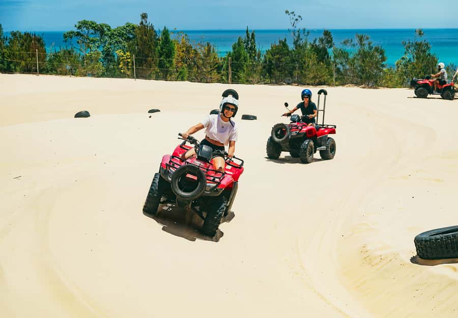 Moreton Island: Tangalooma ATV Quad Bike & Dolphin Feeding - Sunset leads into the wild bottlenose dolphin encounter