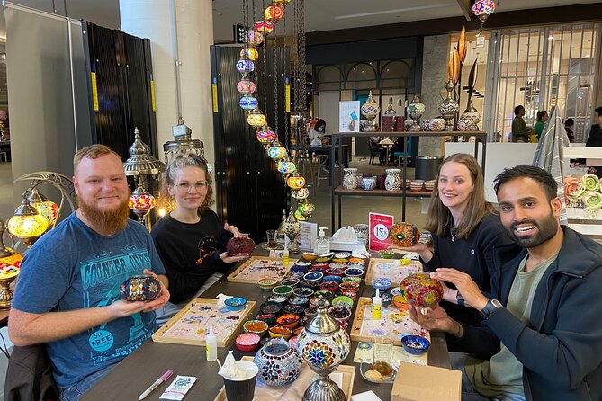Mosaic Art Classes Melbourne: Turkish Lamp Workshop - Choosing tiles and shaping the design