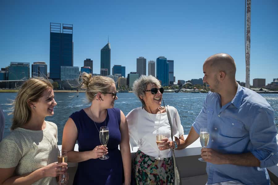 Perth: Swan River Lunch Cruise - The first stretch: Perth skyline and riverfront homes