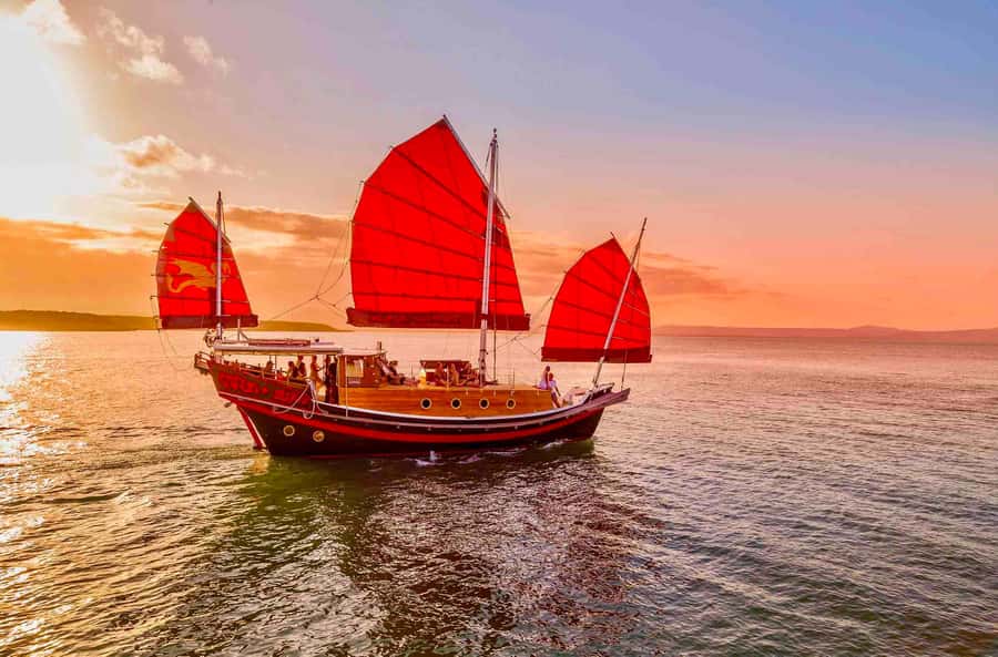 Port Douglas: Sunset Cruise on a Chinese Shaolin Junk Ship - From Berth C3 through Dickson Inlet
