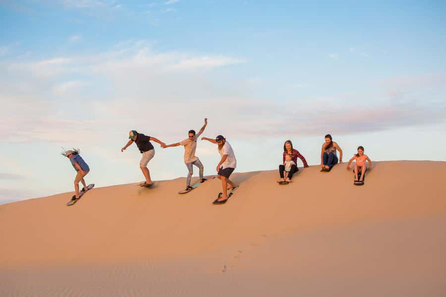 Port Stephens: Unlimited Sandboarding & 4WD Sand Dune Tour - Learning to sandboard before the first run