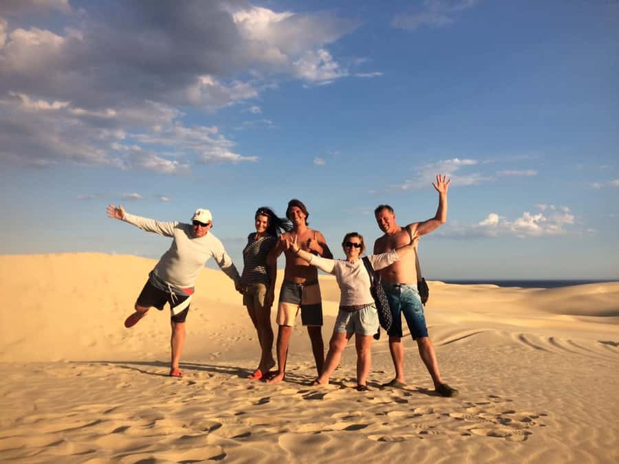 Port Stephens: Unlimited Sandboarding with 4WD Dune Transfer - Sit-down boarding is not just for children