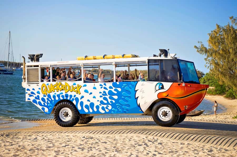 Surfers Paradise: Guided Gold Coast Amphibious Bus Tour - Southport Yacht Club and the super yachts