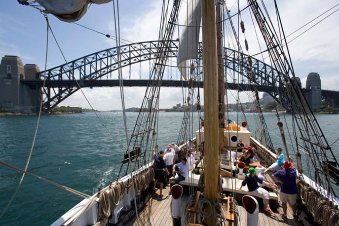 Sydney Harbour Tall Ship Afternoon Discovery Cruise - Sydney Harbour Bridge and Opera House from the deck