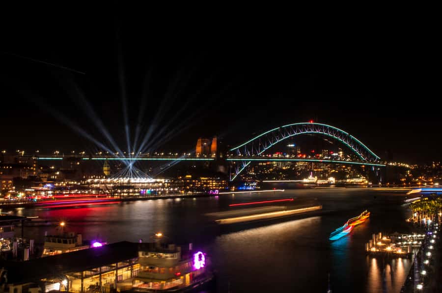 Sydney: Vivid Festival of Light Harbor Cruise with Dinner - Boarding at King Street Wharf 6