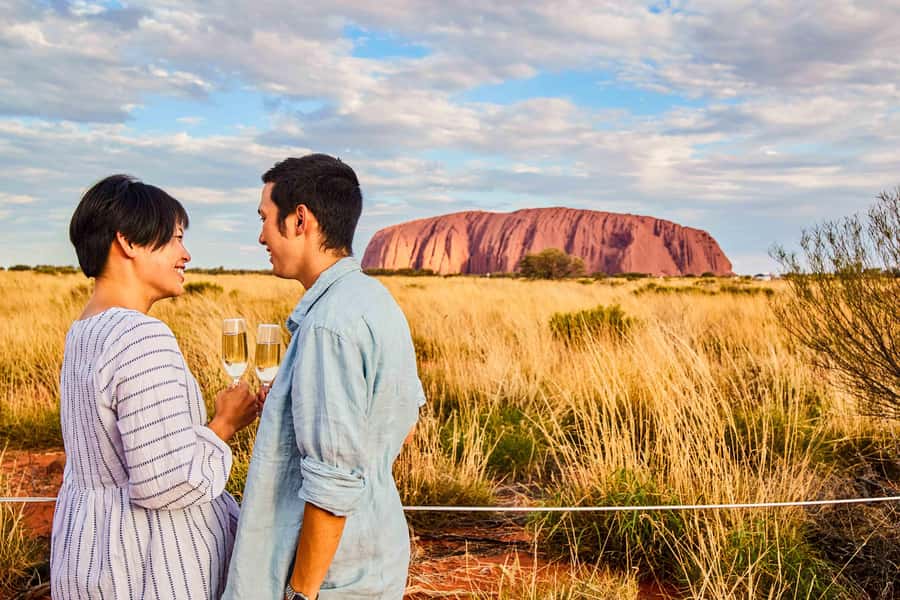 Uluru: Sunset, Sparkling Wine, Cheeseboard & Gourmet BBQ - A barbecue close to Uluru