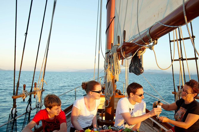 Whitsundays Sunset Sailing Cruise - Sparkling wine, snacks, and the shared platter